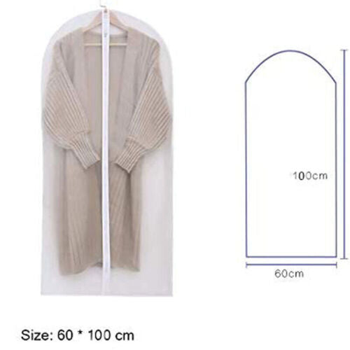 5Pcs Full Zipper Coat Carrier Garment Bag Travel Suit Dress Storage Clear Cover
